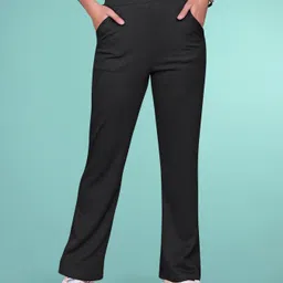 dadx Women Comfort Fit Black Cotton Blend Trousers-picture-39