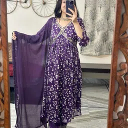 vindyavasini Women Viscose Rayon Kurta Pant Dupatta Set image 1