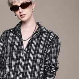 roadster Women Oversized Fit Checkered Casual Shirt-picture-12