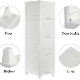 crexos Collapsible Wardrobe Plastic Cupboard for Storage Almirah Clothes Drawer Rack PP Collapsible Wardrobe image 2