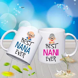 NANA NANI Printed Ceramic White Coffee / Birthday Special Gifts, Anniversary Gifts, Cool Nanu Nani Coffee Tea Cup, Set of - 2 Gifts for Nana Nani (325 ml, Pack of 2) Ceramic Coffee Mug-image-3