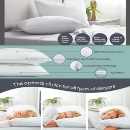 brightjex Cotton Sleeping Pillow Pack of 2 Solid Luxury image 5