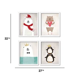 art street Engineered Wood Decorative Set Of 4 Wall Panel In White image 3