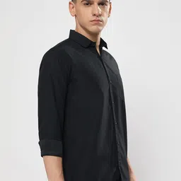 youth first Men Regular Fit Solid Spread Collar Casual Shirt image 4