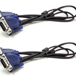 RIVER FOX VGA Cable 1.5 m 2 PIECES OF 15 Pin Male to Male 1.5 Meter VGA Cable for Computer Monitors, Televisions,Desktop, Laptop, Projector image 1