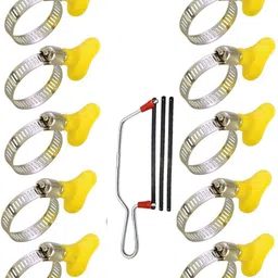 eseksafar 10pcs Butterfly Hose Clip 1inch Size adjust (10-25)mm & 1pc Mini Hacksaw 2Blade Hose Clamps-picture-12