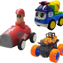 vaniha Unbreakable Four-Wheel Drive Friction Powered Diecast Toy Set-I28-picture-19