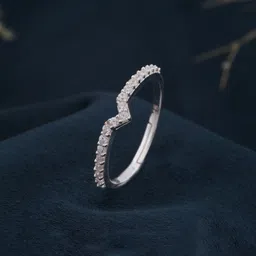 Zalkari Pure 925 Women's ring White Gold Plated Sterling Silver Cubic Zirconia Rhodium Plated Ring-picture-10