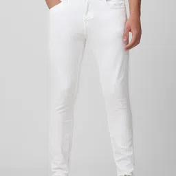 mufti Men Skinny Mid Rise White Jeans-picture-38