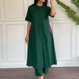 uroos Women Viscose Rayon Kurta Pant Set image 2