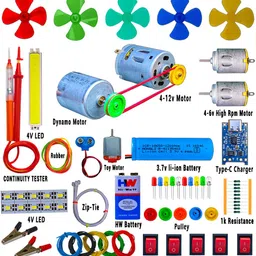 klvxken Dynamo Motor, 12v Motor & Other Electronic Kit For Science Experiment(83 Items) Electronic Components Electronic Hobby Kit-picture-19