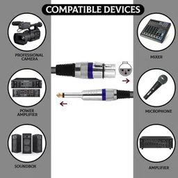 darkingwings 10M XLR Microphone Mic Cable Balanced XLR-6.35mm Lead Metal XLR to P38 MONO PIN P38 to XLR male Microphone cable (PACK of 1) image 4