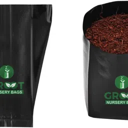 groot Plastic Grow Nursery Bags Plant Container Home Garden (8X10 inch) Pack 10 Grow Bag image 1