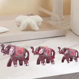 bainada industries Handcrafted Rajasthani Elephant With Howdah Figurine For Home Décor-Sky Blue Decorative Showpiece - 8 cm image 4