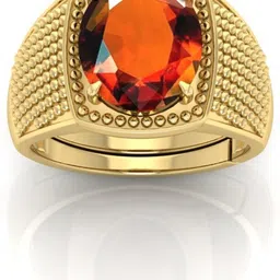 lamba Natural Gomed Gemstone Ring for Men & Women Silver Garnet Silver Plated Ring image 3