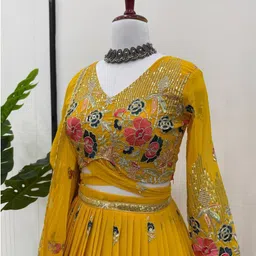 gangotri Embroidered Semi Stitched Lehenga Choli image 5