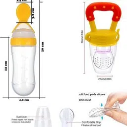 saraswati kart Baby Spoon Feeding Finger Brush & Fruit Feeder BPA free (Pack of 3) - Silicone image 2