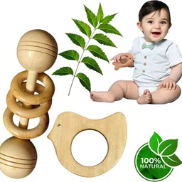 shreeja shilpcraft NeemWood Comfort – Nature’s Touch for Teething Babies Rattle-picture-12