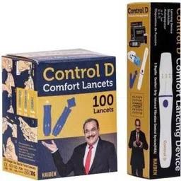 Control D Comfort Lancing Device with Glucometer Blood Sugar Testing 100 Lancets Glucometer Lancets-picture-32