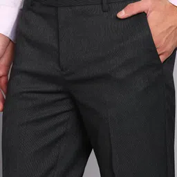 arrow Men Tapered Black Polyester Trousers image 5