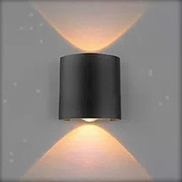 cirama 2 Ray Oval Up-Down LED Outdoor Waterproof IP65 Exterior Wall Step Light Fixture Lamp (Warm White, Black Body) 2Watts Post Light Outdoor Lamp-picture-23