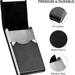 shahovia Men & Women Casual, Formal Black Genuine Leather Card Holder image 4