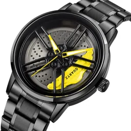 empero 3D Rotating Spinning Watch Quartz Men Rim Car Wheel Watches Analog Watch - For Men Wheel Watch image 3