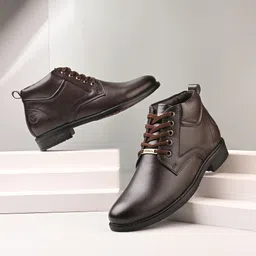 Vellinto INDIANA Men Mid Ankle Synthetic Leather Boots| Party & Office Wear Boots For Men-picture-24