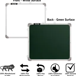 techfab Regular Regular Whiteboard 2X2 ft. One Side White Marker and Back Side Chalk Board Surface Whiteboards image 3