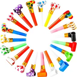 50 PCS Polka Dot Blowouts Colorful Party Noisemakers Whistle Horn Party Blowouts-image-10