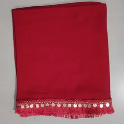 vasudev enterprise Chiffon Solid Red Women Dupatta image 2