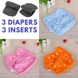 Reusable and Washable Cotton Cloth Diapers for Baby with Insert Pads-image-22