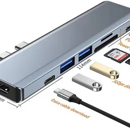 Etzin USB C Hub, Best Mac Type-C Dual Hub Adapter 7in2 multiple interfaces USB Adapter-picture-10