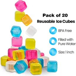 naama Square Shape Reusable Ice Cubes, Ice Cubes Moulds Filled with Pure Water Multicolor Silicone Ice Cube Tray-picture-14