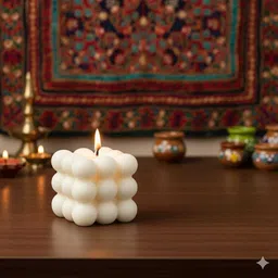 vyom Luxury Bubble Cube Scented Soya Wax Candle for Home Décor & Gifting (140 gm) Candle image 2