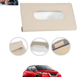 monolive Beige Leatherite Rectangle Shape Fancy Design Tissue Dispencer For Car-72 Vehicle Tissue Dispenser-picture-19