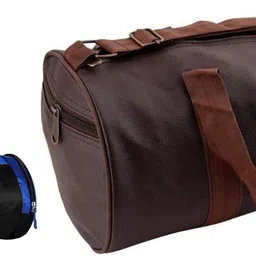 rocketsale 20 L Gym Duffel Bag - DB_Brown Stylish Gym Bag Duffle Bag Travel Bag (Leatherite,Size 30L) - Brown, Black image 1