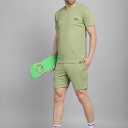 mack jonney Men Night Suit Set Light Green Solid image 5