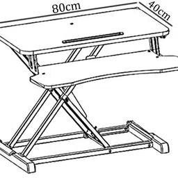 syga Height Adjustable Standing Table Computer Lifting Desk 91 X 55 X 17 cm (Black) Solid Wood Computer Desk image 4