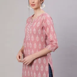 ethnic lady Women Floral Print Viscose Rayon Flared Kurta image 2