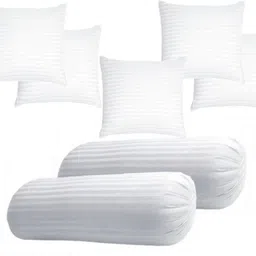 gtx Jaipuri Diwan Set Of 5 Cushion & 2 Microfibre Stripes Bolster Pack of 7-picture-34
