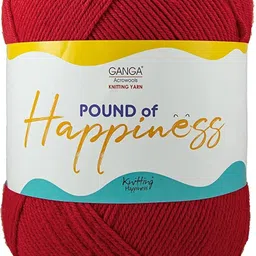 ganga Pound Of Happiness Hand Knitting and Crochet yarn (Red) (454gms)-picture-17