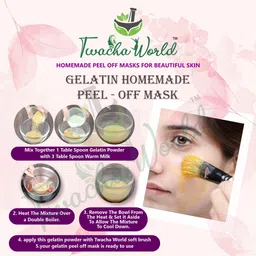 twacha world Gelatin(25g) & Multani Mitti(100g) Powder For Face Mask/Hair Removal/PeelOffMask image 2