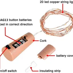 golden heart 20 LEDs 1.98 m Gold Steady String Rice Lights image 4