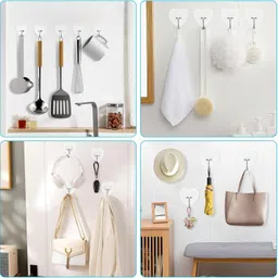 omkar Heavy Duty Self-Adhesive Heart/Love Shape Wall Hooks (15 Pcs) Hook 15 image 2