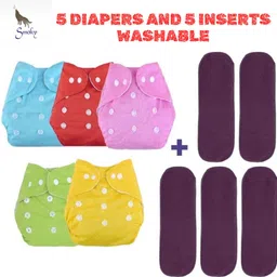 smoky Reusable and Washable Cotton Cloth Diaper with Insert Pads, Nappy, Langot - S - M-picture-18