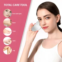 b-arm Gua sha Facial Tool for Face, Neck, Eye| Stainless Steel Body Scraping Tool image 5
