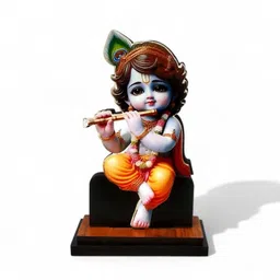divaura Vrindavan Bal Krishna Mdf Cutout Glitered Sticker Statue God Stand Decorative Showpiece - 10 cm image 1