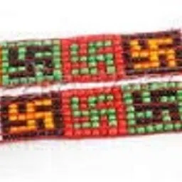 jain life Bracelet Swastik hand Band Fashion Bracelet For Girls and Boys with Colourfill Swastik Pearl Bracelet Set image 4