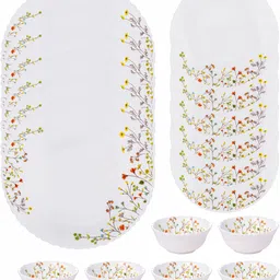 cello Pack of 18 Opalware Glass Dinner Set of 18pcs Dinner Set image 2